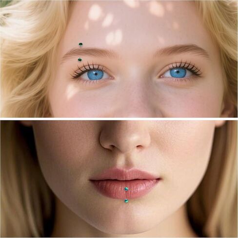 Ruifan 16g Rook Percing Jewelry Titanium titanium داخليًا أوبال تشيك ستايلز منحني الحاجب الحاجب Tragus Helix Conch Lobr Mabret Rings Body Percing Jewellry للنساء 6 مم 8 ملم 10 ملم in Saudi Arabia