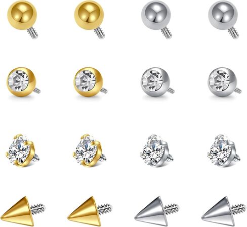 VCMART 16G 3MM كرات استبدال لثقب مجوهرات جسم الخيوط داخليًا ثقب أجزاء الحديد للأنف الحاجز الحاجب الحاجب Labret Gret Helix Conch Tragus Daith Percing Jewelry in Saudi Arabia