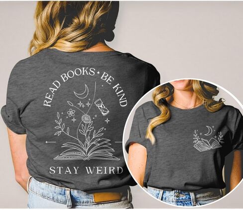 Book Shirts for Women Read Books Be Kind Stay Weird Tshirt Book Lovers Bookish Gifts Reading Shirt Bookworm Tee Tops in Saudi Arabia