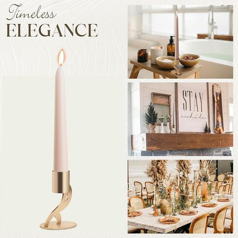 مجموعة حامل الشمعة 2PCS - حاملي الشمعدان الذهبي لشموع تفتق وعمود ، مركزية مزينة أنيقة لطاولة الطعام ، زفاف ، ديكور المنزل ، Fit 3/4 "و 7/8" Candle & LED (6852) in Kuwait