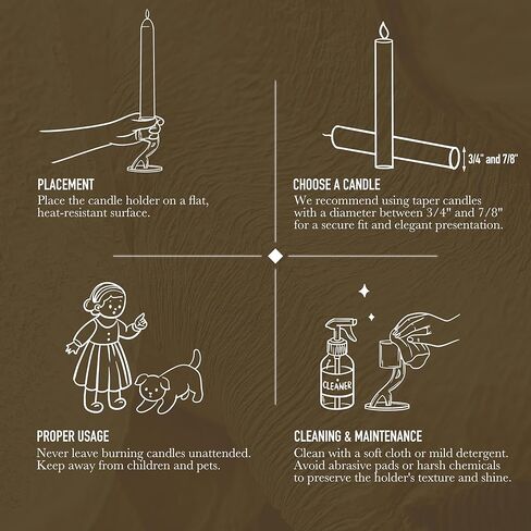 مجموعة حامل الشمعة 2PCS - حاملي الشمعدان الذهبي لشموع تفتق وعمود ، مركزية مزينة أنيقة لطاولة الطعام ، زفاف ، ديكور المنزل ، Fit 3/4 "و 7/8" Candle & LED (6852) in Kuwait