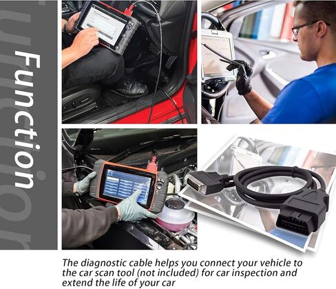 OBD2 OBDII Cable Fits for Cen Tech Code Reader Scanner Models 60693 60694 60794 62119 62120,ODB2 Connector Cable to 15-Pin Male Adapter Cable (Adapter Cable Total Length 4-FT) ﻿ in Saudi Arabia