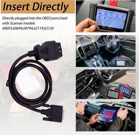 OBD2 OBDII Cable Fits for Cen Tech Code Reader Scanner Models 60693 60694 60794 62119 62120,ODB2 Connector Cable to 15-Pin Male Adapter Cable (Adapter Cable Total Length 4-FT) ﻿ in Saudi Arabia