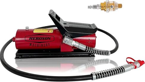 HEROSON Air Hydraulic Pump 10,000 PSI, 0.7L Reservoir, NPT 3/8" Oil Outlet, NPT 1/4" Inlet, Hydraulic Pump Air Hydraulic Foot Pump, with Air Line Lubricator, Black in Saudi Arabia