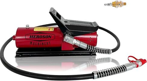 HEROSON Air Hydraulic Pump 10,000 PSI, 0.7L Reservoir, NPT 3/8" Oil Outlet, NPT 1/4" Inlet, Hydraulic Pump Air Hydraulic Foot Pump, with Air Line Lubricator, Black in Saudi Arabia