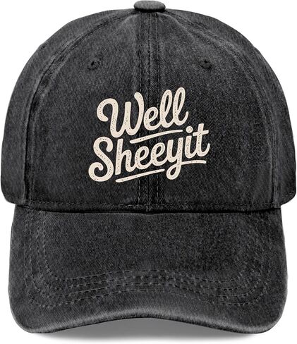 Well Sheeyit Hat for Men Women Vintage Washed Distressed Baseball Cap Cool Cap for Grandma in Saudi Arabia