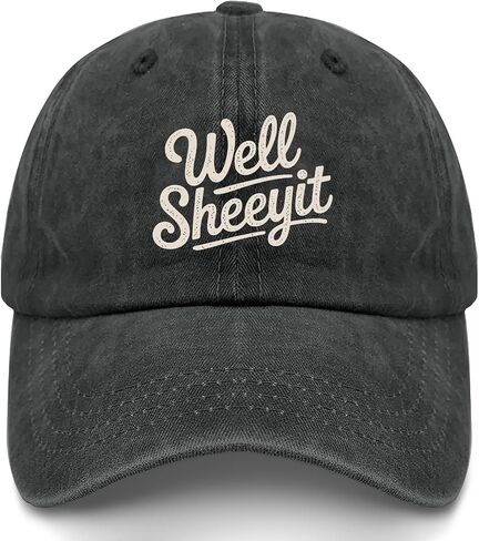 Well Sheeyit Hat for Men Women Vintage Washed Distressed Baseball Cap Cool Cap for Grandma in Saudi Arabia