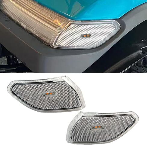 مصابيح LED للعلامات الجانبية مناسبة لسيارة Jeep Wrangler JL & Gladiator JT 2018 2019 2020 2021 2022 2023 2024 عدسة كهرمانية متوهجة على شكل حاجز مصباح إشارة الانعطاف ملحقات المصابيح التوصيل والتشغيل in Saudi Arabia