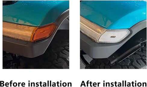 مصابيح LED للعلامات الجانبية مناسبة لسيارة Jeep Wrangler JL & Gladiator JT 2018 2019 2020 2021 2022 2023 2024 عدسة كهرمانية متوهجة على شكل حاجز مصباح إشارة الانعطاف ملحقات المصابيح التوصيل والتشغيل in Saudi Arabia