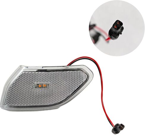 مصابيح LED للعلامات الجانبية مناسبة لسيارة Jeep Wrangler JL & Gladiator JT 2018 2019 2020 2021 2022 2023 2024 عدسة كهرمانية متوهجة على شكل حاجز مصباح إشارة الانعطاف ملحقات المصابيح التوصيل والتشغيل in Saudi Arabia