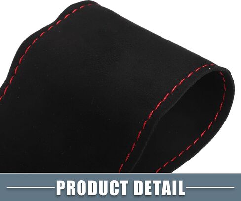 Car Hand Sewn DIY Steering Wheel Cover Breathable Comfortable 38cm Stitch on Wrap Cover Suede Black Stitches Red in Saudi Arabia