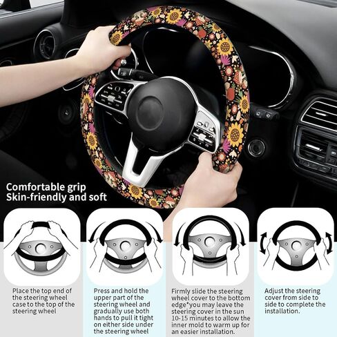 Car Steering Wheel Cover, Anti-Slip Breathable Elastic Neoprene 15 Inch Car Steering Wheel Protector for Women and Men,for Cars, SUVs Cute Blue Starfish in Kuwait