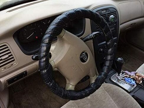 ProElite Black Lace-On Steering Wheel Cover Universal 15 inch in Saudi Arabia
