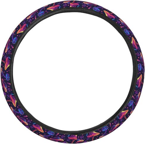 Red Black Ladybug Pattern Steering Wheel Covers Anti-Slip Elasticity Car Accessories Steering Wheel Protector Universal 15 Inch for Cars SUV Vehicle Truck in Saudi Arabia