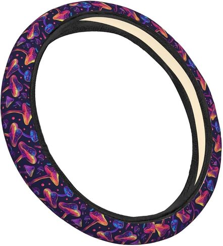 Red Black Ladybug Pattern Steering Wheel Covers Anti-Slip Elasticity Car Accessories Steering Wheel Protector Universal 15 Inch for Cars SUV Vehicle Truck in Saudi Arabia