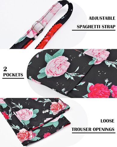 Girls Casual Sleeveless Jumpsuits Spaghetti Strap Summer Loose Romper Long Pants with Pockets for 7-8 Years Purple Coconut Tree in Kuwait