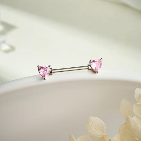 AceFun 6 Pairs 14G Nipple Rings Stainless Steel Heart Butterfly Bow Opal Flower CZ Stud Barbell Set Cute Nipplerings Shields Piercing Jewelry for Women Pink Blue Red Tone Body Jewelry in Kuwait