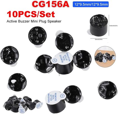 10pcs النشط الجرس النشط الإنذار 5V الجرس المنبه Ringer 12 * 9.5mm مغناطيسي نغمة الصافرة المستمرة in Saudi Arabia