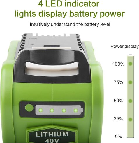 2 Pack 29472 6000mah 40v استبدال بطارية الليثيوم لـ Greenworks 40v 29472 29462 2901319 24282 24252 21332 25322 20672 2101602 20312 24322 21362 26272 أدوات الطاقة الصافية in Saudi Arabia
