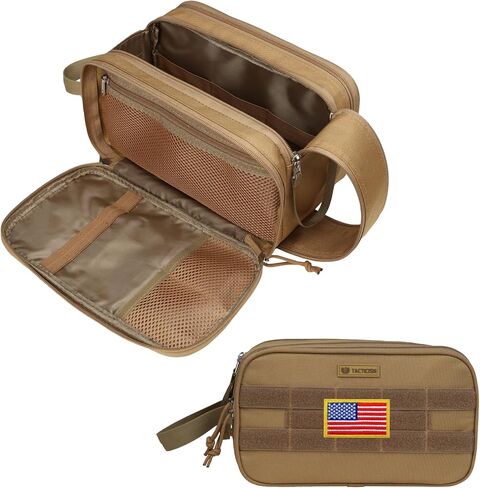 TACTICISM Toiletry Bag for Men - Dry Wet Separate Travel Toiletry Bag, Tactical Molle Dopp Kit for Men with Large Capacity, Water-Resistant Shaving Bag for Adult Women for Travel, Black in Saudi Arabia
