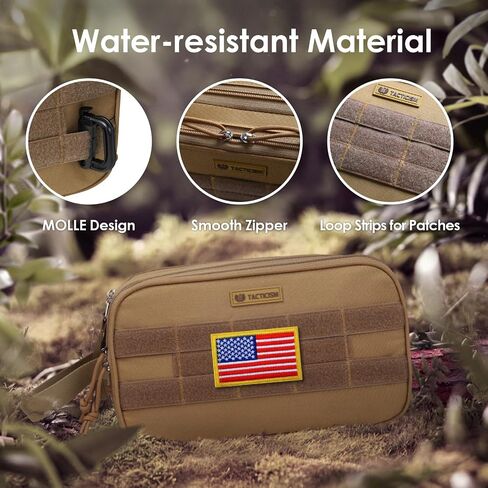 TACTICISM Toiletry Bag for Men - Dry Wet Separate Travel Toiletry Bag, Tactical Molle Dopp Kit for Men with Large Capacity, Water-Resistant Shaving Bag for Adult Women for Travel, Black in Saudi Arabia