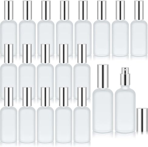 Tessco for you 20 Pcs 3.4 oz/100 ml Glass Spray Bottles Empty Perfume Atomizer Refillable Clear Decorative Empty Bottles with Fine Mist Sprayer Pump for Face Body Travel(Gold) in Saudi Arabia