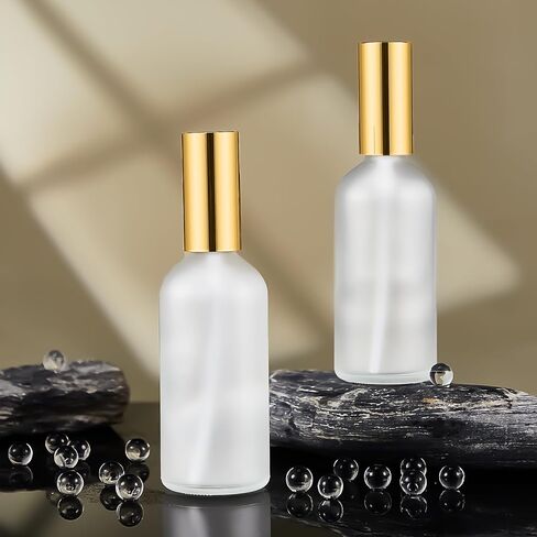 Tessco for you 20 Pcs 3.4 oz/100 ml Glass Spray Bottles Empty Perfume Atomizer Refillable Clear Decorative Empty Bottles with Fine Mist Sprayer Pump for Face Body Travel(Gold) in Saudi Arabia