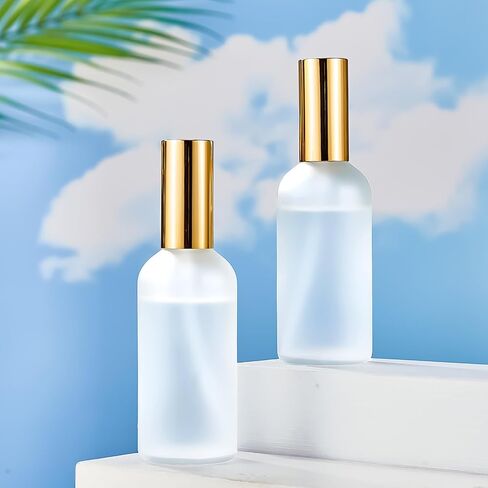 Tessco for you 20 Pcs 3.4 oz/100 ml Glass Spray Bottles Empty Perfume Atomizer Refillable Clear Decorative Empty Bottles with Fine Mist Sprayer Pump for Face Body Travel(Gold) in Saudi Arabia