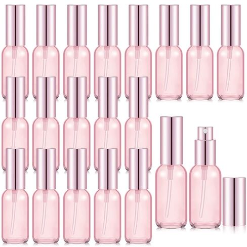 Tessco for you 20 Pcs 3.4 oz/100 ml Glass Spray Bottles Empty Perfume Atomizer Refillable Clear Decorative Empty Bottles with Fine Mist Sprayer Pump for Face Body Travel(Gold) in Kuwait