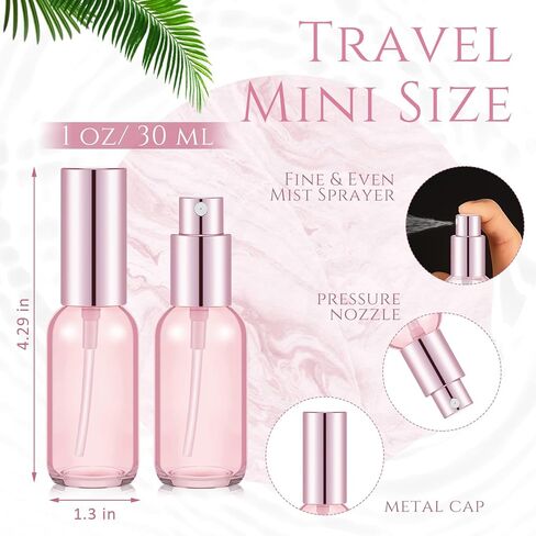 Tessco for you 20 Pcs 3.4 oz/100 ml Glass Spray Bottles Empty Perfume Atomizer Refillable Clear Decorative Empty Bottles with Fine Mist Sprayer Pump for Face Body Travel(Gold) in Kuwait
