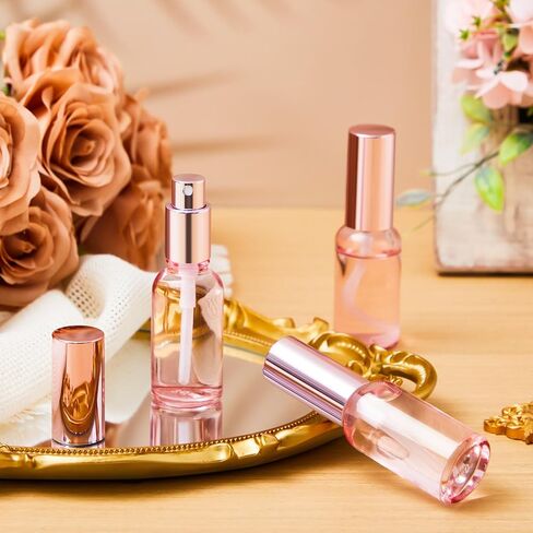 Tessco for you 20 Pcs 3.4 oz/100 ml Glass Spray Bottles Empty Perfume Atomizer Refillable Clear Decorative Empty Bottles with Fine Mist Sprayer Pump for Face Body Travel(Gold) in Kuwait
