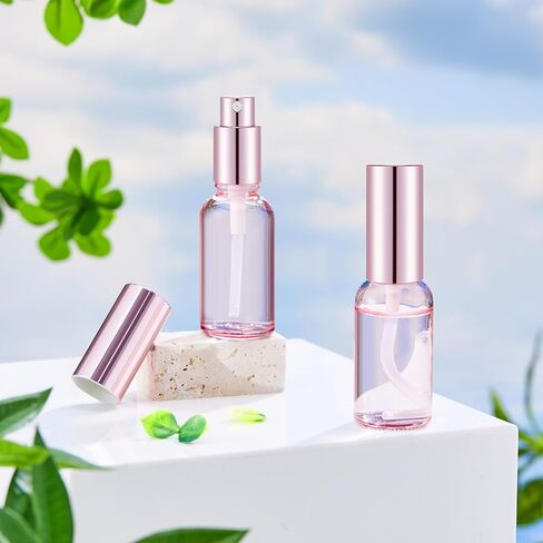 Tessco for you 20 Pcs 3.4 oz/100 ml Glass Spray Bottles Empty Perfume Atomizer Refillable Clear Decorative Empty Bottles with Fine Mist Sprayer Pump for Face Body Travel(Gold) in Kuwait