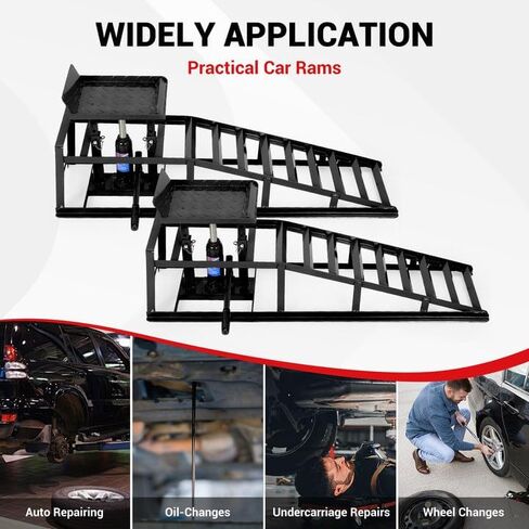 2PC 5Ton/11,050lbs Hydraulic Car Ramps, Portable Hydraulic Vehicle Lift, Car Ramp Solution for Oil Changes & Home Garage Auto Repairs in Saudi Arabia
