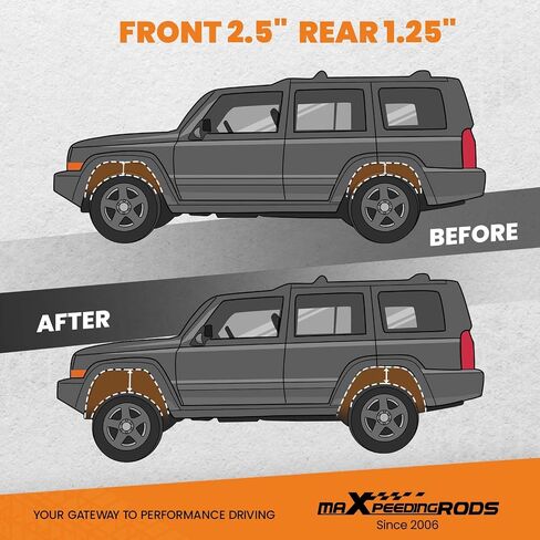 مجموعات رفع MaxPeedingRods لفورد إكسبلورر 2WD 4WD 2011-2019 ، فواصل 2.5 "خلفية 1.25" ، مجموعات الرفع التعليق ، الأسود in Saudi Arabia