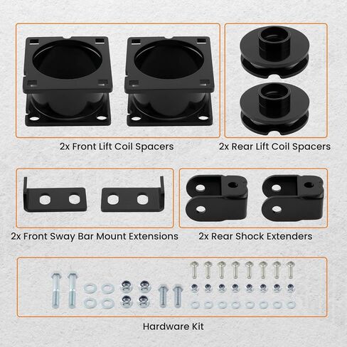 مجموعات رفع MaxPeedingRods لفورد إكسبلورر 2WD 4WD 2011-2019 ، فواصل 2.5 "خلفية 1.25" ، مجموعات الرفع التعليق ، الأسود in Saudi Arabia