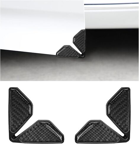 2PCS Car Door Protector Edge Guards, Anti-Collision Carbon Fiber Auto Door Corner Guards Sticker, Self-Adhesive Edge Protector Corner Cover Exterior Decor for Car Truck SUV (Black) in Saudi Arabia