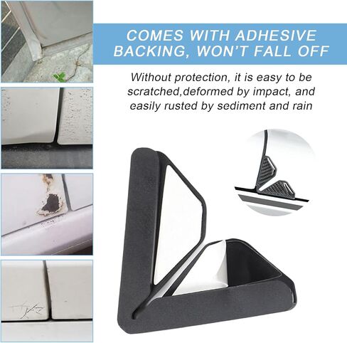 2PCS Car Door Protector Edge Guards, Anti-Collision Carbon Fiber Auto Door Corner Guards Sticker, Self-Adhesive Edge Protector Corner Cover Exterior Decor for Car Truck SUV (Black) in Saudi Arabia