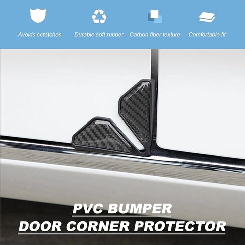 2PCS Car Door Protector Edge Guards, Anti-Collision Carbon Fiber Auto Door Corner Guards Sticker, Self-Adhesive Edge Protector Corner Cover Exterior Decor for Car Truck SUV (Black) in Saudi Arabia