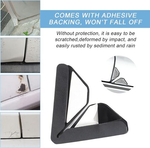 2PCS Car Door Protector Edge Guards, Anti-Collision Carbon Fiber Auto Door Corner Guards Sticker, Self-Adhesive Edge Protector Corner Cover Exterior Decor for Car Truck SUV (Black) in Saudi Arabia