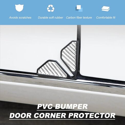 2PCS Car Door Protector Edge Guards, Anti-Collision Carbon Fiber Auto Door Corner Guards Sticker, Self-Adhesive Edge Protector Corner Cover Exterior Decor for Car Truck SUV (Black) in Saudi Arabia