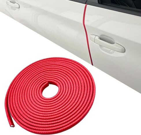 16.5FT (5M) Car Door Edge Guard, No Glue Car Door Entry Guard Protective Strip, Rubber Edge Trim Car Door Protector, Universal Car Exterior Accessories for Auto, Truck, SUV and ATV (Red) in Saudi Arabia