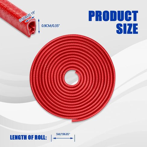 16.5FT (5M) Car Door Edge Guard, No Glue Car Door Entry Guard Protective Strip, Rubber Edge Trim Car Door Protector, Universal Car Exterior Accessories for Auto, Truck, SUV and ATV (Red) in Saudi Arabia