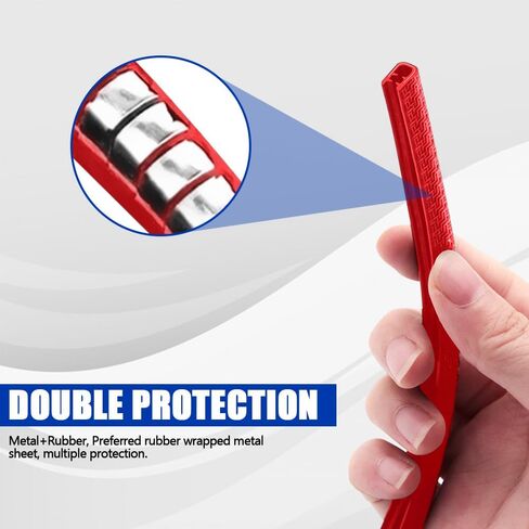 16.5FT (5M) Car Door Edge Guard, No Glue Car Door Entry Guard Protective Strip, Rubber Edge Trim Car Door Protector, Universal Car Exterior Accessories for Auto, Truck, SUV and ATV (Red) in Saudi Arabia