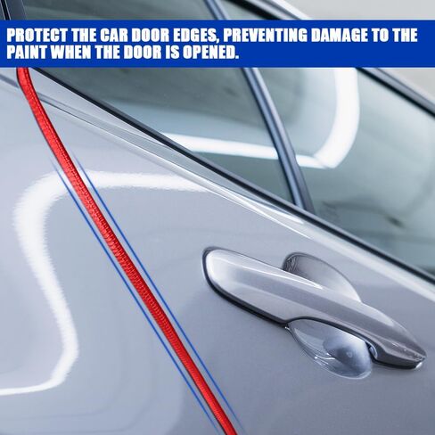 16.5FT (5M) Car Door Edge Guard, No Glue Car Door Entry Guard Protective Strip, Rubber Edge Trim Car Door Protector, Universal Car Exterior Accessories for Auto, Truck, SUV and ATV (Red) in Saudi Arabia
