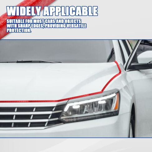 16.5FT (5M) Car Door Edge Guard, No Glue Car Door Entry Guard Protective Strip, Rubber Edge Trim Car Door Protector, Universal Car Exterior Accessories for Auto, Truck, SUV and ATV (Red) in Saudi Arabia