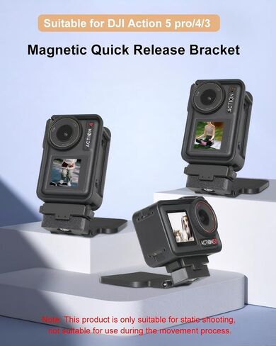 قاعدة محول التحرير السريع المغناطيسي لإصدار DJI Osmo Action 5 Pro ، Multifunical Osmo Action 4/3 Magnet Bracket for DJI with dual -leghs - shalle shote stick stick stick و tripod و deck mount in Kuwait