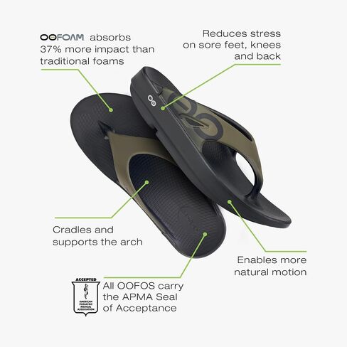 OOFOS OOriginal Sport Recovery Sandal, Tactical Green - Women’s Size 15, Men’s Size 13 in Kuwait