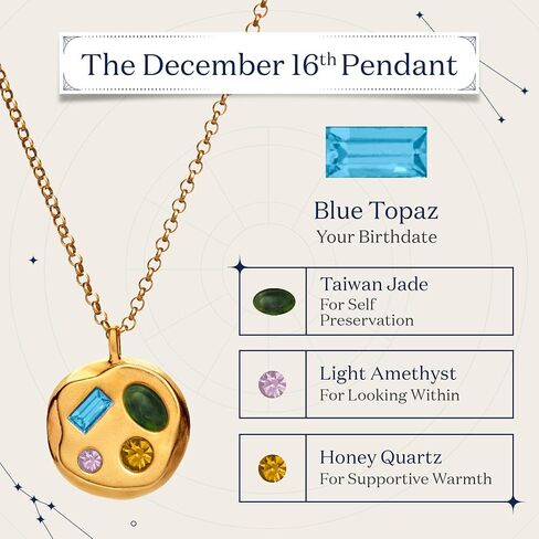 Birthdate 14k Gold Necklace for Women - 16-20in Adjustable 14 Karat Gold Chain with Lobster Clasp - Cadenas de Oro 14k Puro Para Mujer, Ladies Jewelry Birthstone in Saudi Arabia