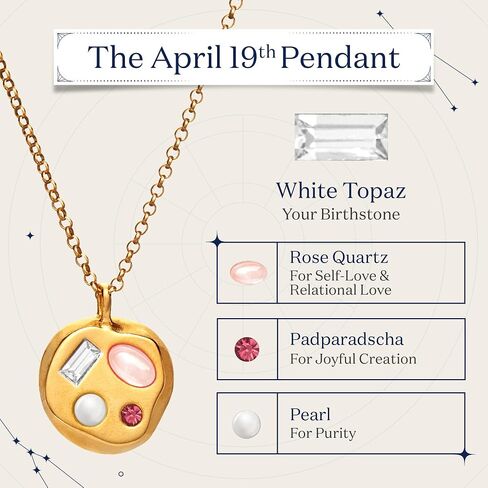 Birthdate 14k Gold Necklace for Women - 16-20in Adjustable 14 Karat Gold Chain with Lobster Clasp - Cadenas de Oro 14k Puro Para Mujer, Ladies Jewelry Birthstone in Saudi Arabia