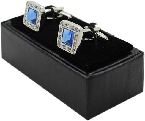 Faux Leather Travel Cufflinks Rings Storage Box for Case for Cufflinks Luxury Display Jewelry for Case Storage Cuff Link, Black in Saudi Arabia
